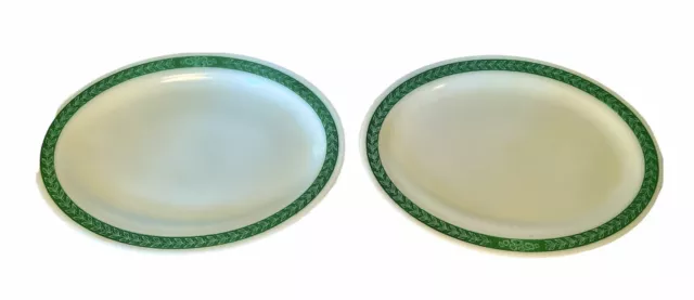 Vintage Pyrex Tableware Green Laurel Leaf Oval Double Tough Plastic Platter GVC