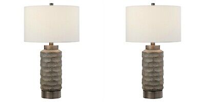 Pair Masonry Urban Contemporary Ceramic Xl 28" Table Lamps Uttermost 28388