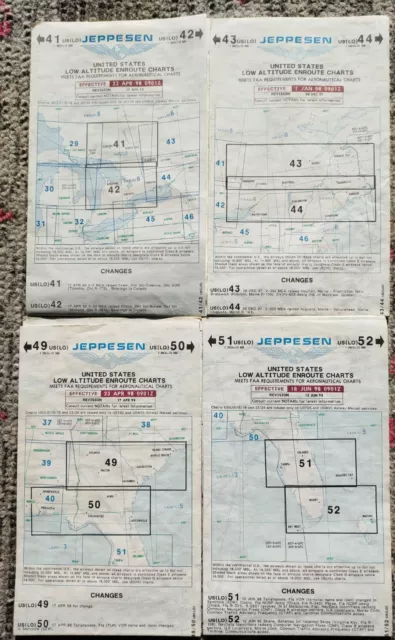 Lot 4 Jeppesen Low Altitude Enroute Charts Tampa Orlando Miami Atlanta Toronto