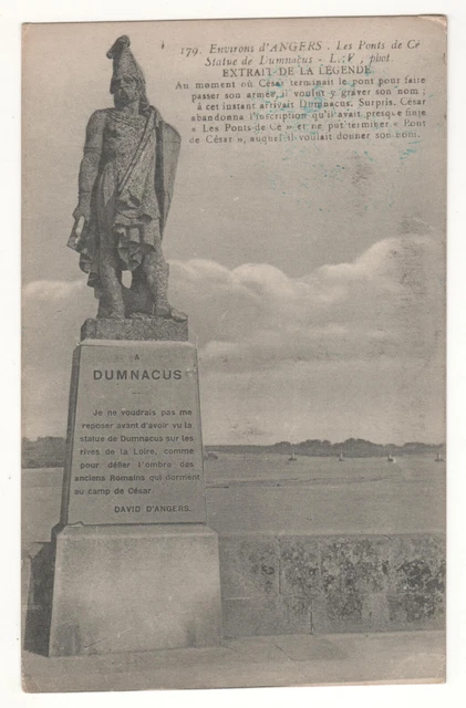 CPA 49 - LES PONTS DE CÉ (Angers): STATUE OF DAMNACUS (MAINE-ET-LOIRE) WRITTEN