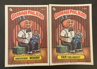 Garbage Pail Kids Whisperin Woody Van Triloquist 152a 152b Topps Series 4 1986