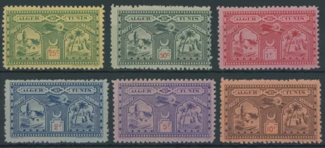 ALGERIA 1928, 25-10 for airmail vignettes Algiers-Tunis, 6 mint