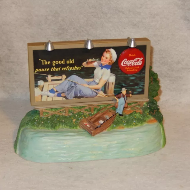 Coca Cola BILLBOARD Lighted Musical Bank FISHING Spring COKE Working Vintage