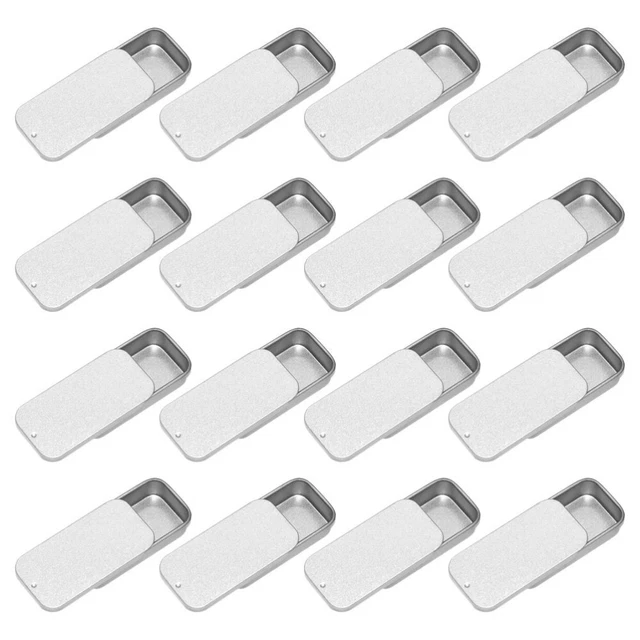 16 PZ SCATOLE di latta con coperchio push-pull box balsamico rettangolare EUR 10,03 - IT