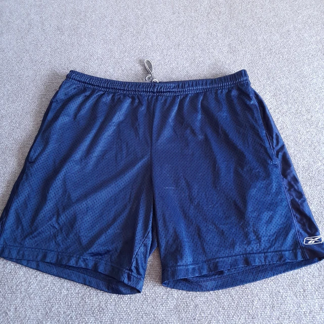 Vintage Reebok Perforated Classic Shorts Adult L Blue Dad Soccer Casual Men