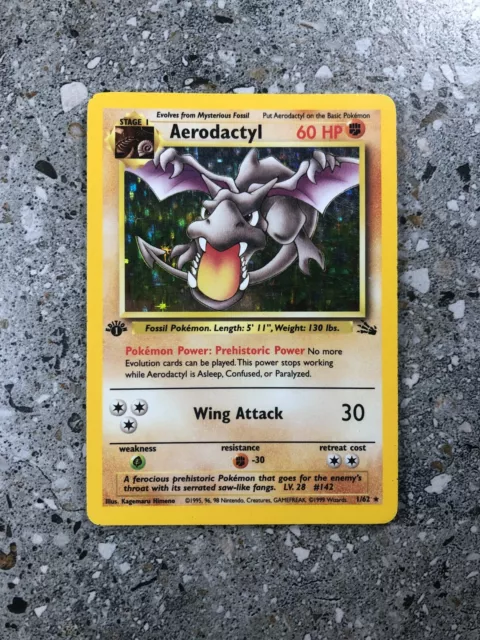 Aerodactyl Non Holo Rare 16/62 Pokemon Fossil 1st Ed Set LP -A00