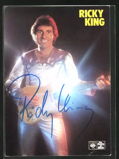 Ansichtskarte Musiker Ricky King mit freundlichem Lächeln und Autograph