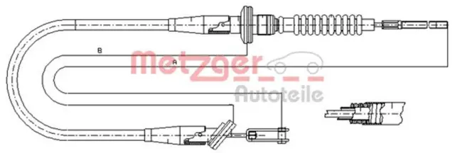 Funda frizione Metzger cavo frizione 11.2535 per Opel Agila H00 F68 12 V 16 V