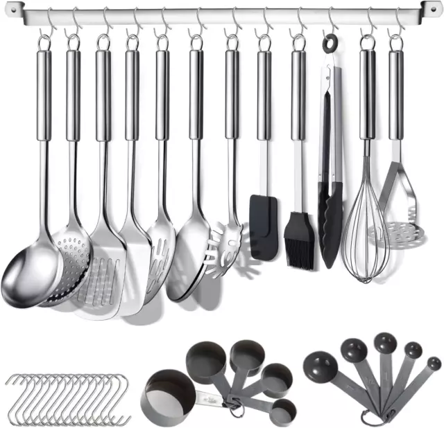 Set Di Utensili Da Cucina 38 Pezzi in Acciaio Inossidabile Con Portautensili E G