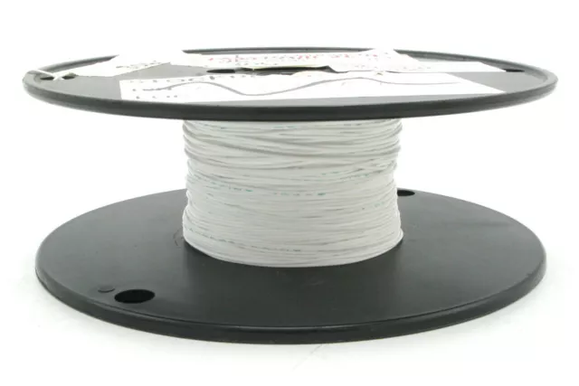 M22759/11-26-9 26AWG Silver Plated, PTFE Teflon Jacketed Wire, White, 300ft