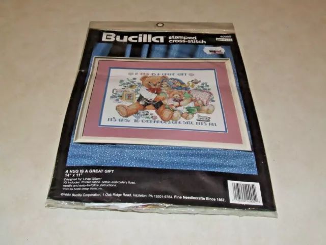 Bucilla Stamped Cross Stitch Kit - A Hug is a Great Gift - New