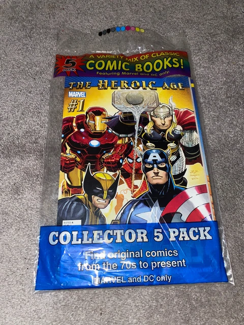 NEW Marvel and DC Comic Book Collector 5 Pack Variety Mix Classics VTG Avengers