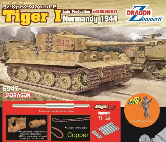 DRAGON 6947 German Tiger I Late Production w/Zimmerit Normandy 1944 Upgrade Set