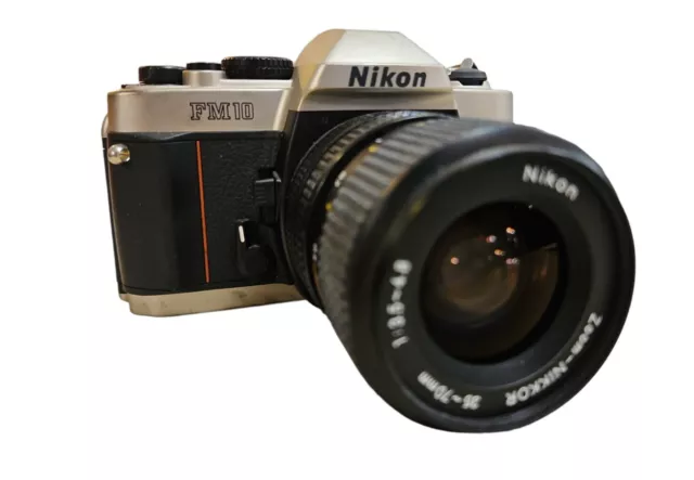 Nikon FM10 35mm SLR Film Camera with 35-70 mm lens UNTESTED