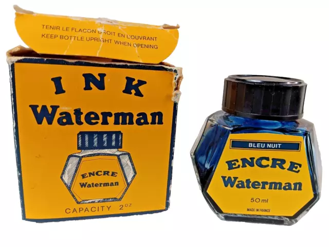 Waterman ENCRE Black Ink for Fountain Pen 50ml 2oz Made in France
