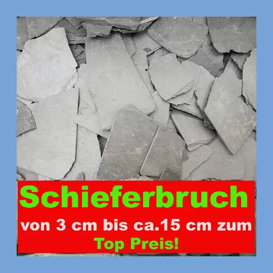 18 kg Schiefer 3 bis 15cm Splitt Platten Bruch Zier Steine Aquarium Terrarium