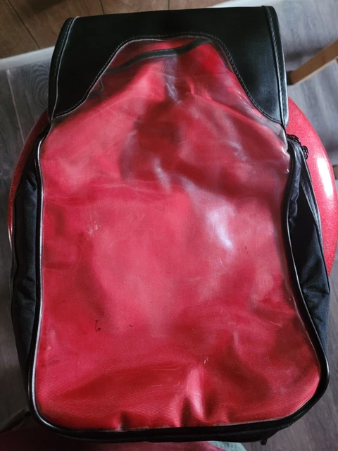 Motorcycle Tank Bag Black and Red Backpack Bag With Water Proof Cover!