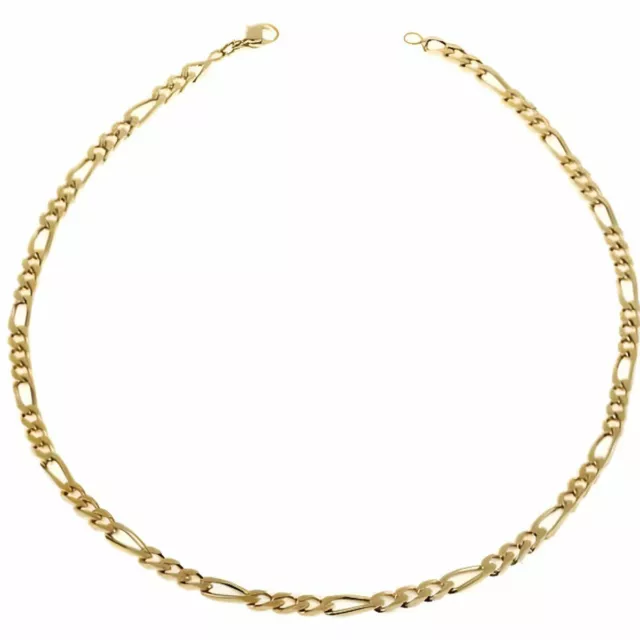 Collier Homme Chaîne de Cou Maille Figaro Triple 50 cm Or Jaune 750 Laminé*