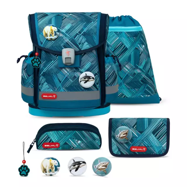 Rucksack Classy Plus ergonomisches Schulranzen-Set 5-teilig Ice Blue