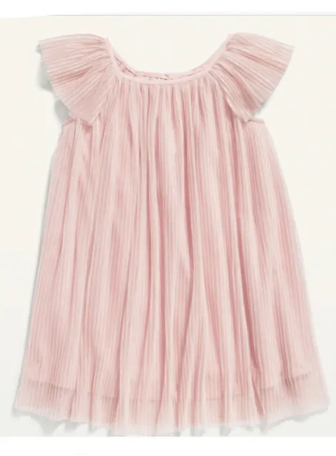Dress Old Navy Dusty Rose Pink  Pleated Crinkle Swing Dress Girls size 3T