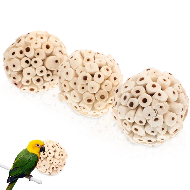 3 Pcs Small Sola Bird Balls Rabbit Foraging Toy Toys Hamsters Wicker