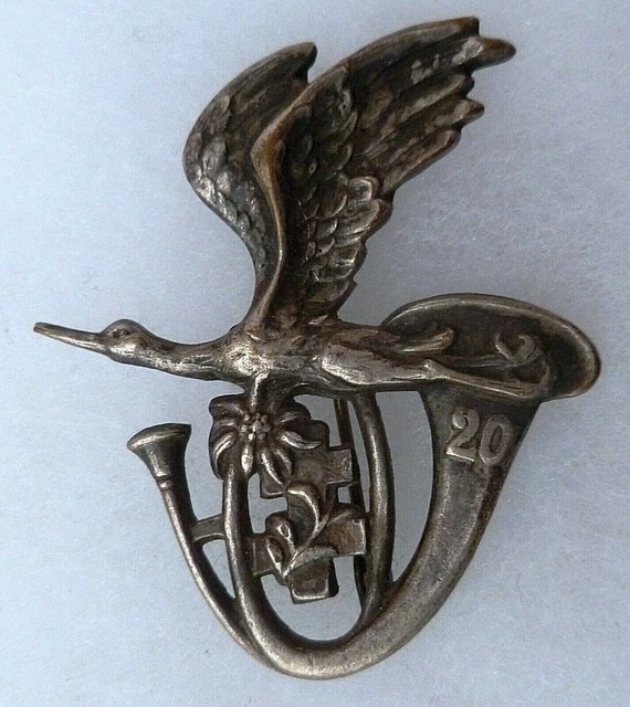 1940 insigne 20° BCP 54 mm BATAILLON CHASSEURS A PIED sans