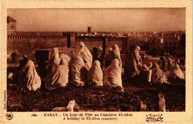 CPA AK RABAT - A Day of Party at El Alou Cemetery MOROC (796699)