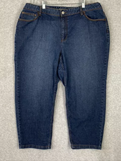 Liz Claiborne Capri Jeans Womens 20W Blue Slim High Rise Cropped Stretch Denim