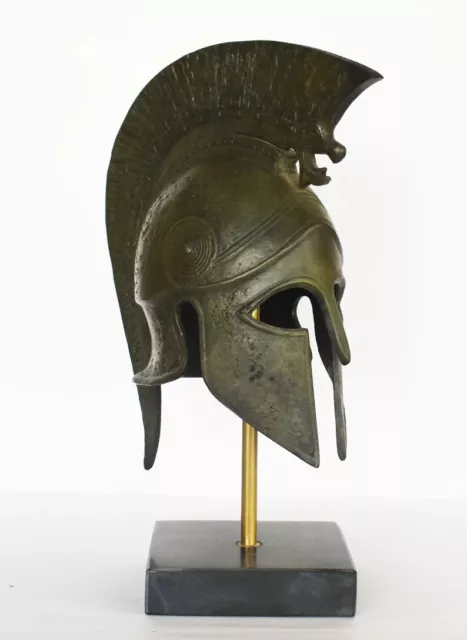 Ancient Greek Spartan Corinthian Helmet - Classic Period - Marble Base - Bronze 2