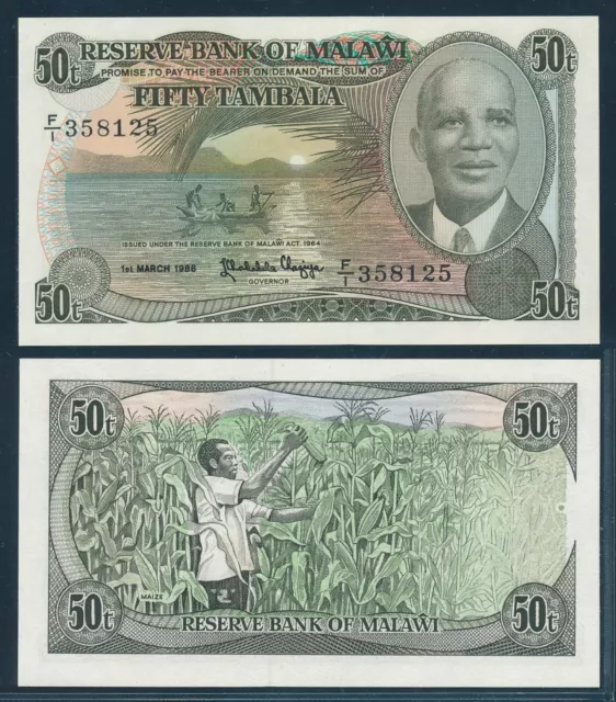 [109865] Malawi 1986 50 Tambala Bank Note UNC P18