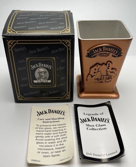 Jack Daniels Legends of Lynchburg 2002 Copper Metal  Shot Glass: Distillery