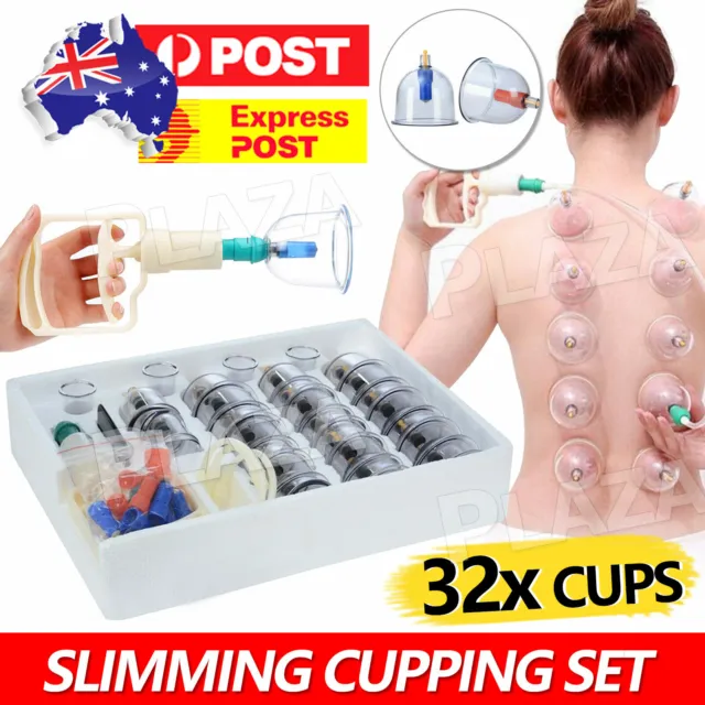 32 Cups Set Vacuum Cupping Suction Massager Kit Massage Acupuncture Pain Relief