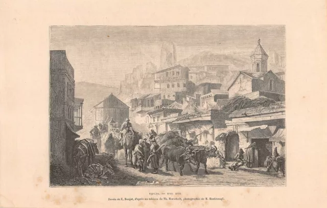 Gravure de Presse - TIFLIS  une rue