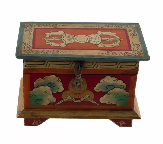 Caja Decorativa Tibetano de Madera - 7154