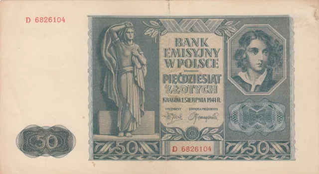 Polen, 50 Zlotych, 1941, Bank Polski, XF+