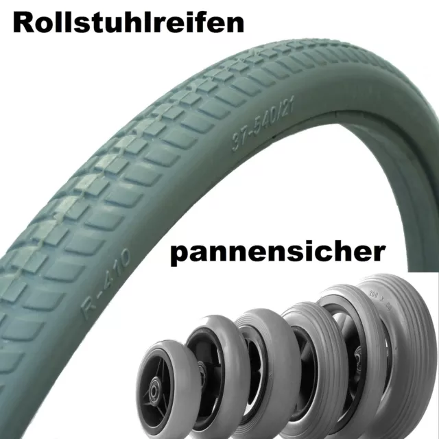 Rollstuhlreifen pannensicher viele Größen Rollstuhl Reifen Vollgummi, ohne Luft!