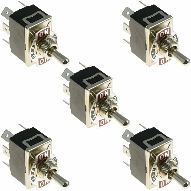 Aexit Panel Mount 6 Pin 2PDT ON/OFF 2 Position Toggle Switch AC 250V 3A KN3-3 4pcs (Montage Sur Panneau 6 Broches 2PDT ON/OFF Interrupteur ? Bascule ? 2 Positions AC 220V