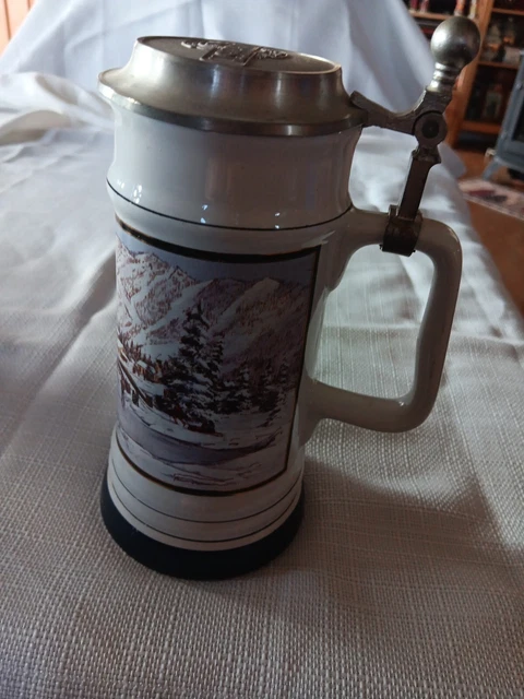 Vintage Coors Winterfest 1993-1994 Beer Stein Lidded