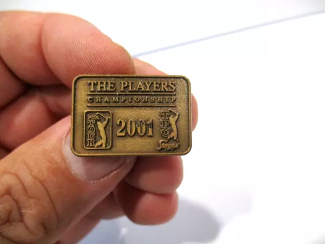 2001 Pga Tour  The Players Championship Brass Souvenir Golf Lapel Pin