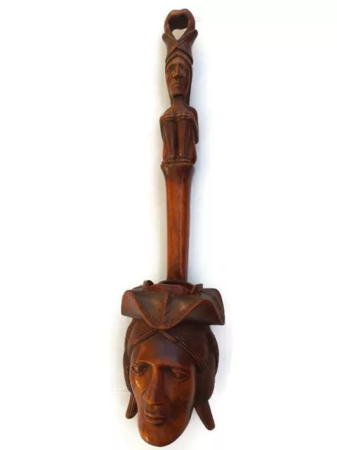 Vintage Carved Wood Igorot Wooden Philippines Figure Offering Bowl 19"