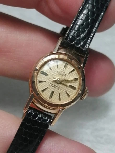 Montre Vintage Femme Edox Mécanique - Bracelet Et Boîtier Plaqué Or - Bon état D'usage
