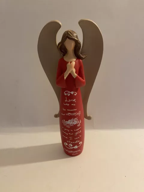 angel figurine statue with Prayer On Red Dress