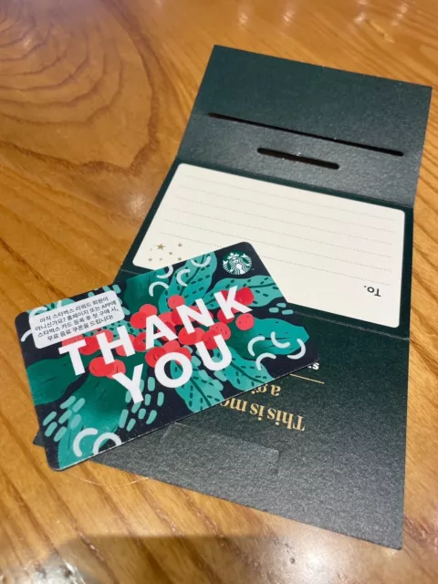 (1) Starbucks card korea 2023 THANK YOU Card plus Sleeve Ship with Tracking