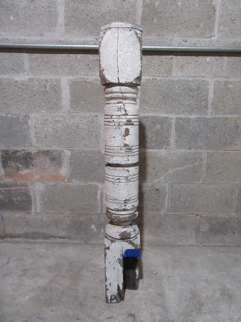 ~ Ornate Antique Turned Walnut Newel Post 45 Tall ~ Architectural Salvage 2