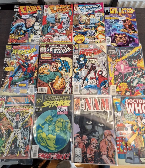 Huge Vintage Marvel Comic Book Lot - Spiderman, Cable, Nam, Galactus, Dr Who