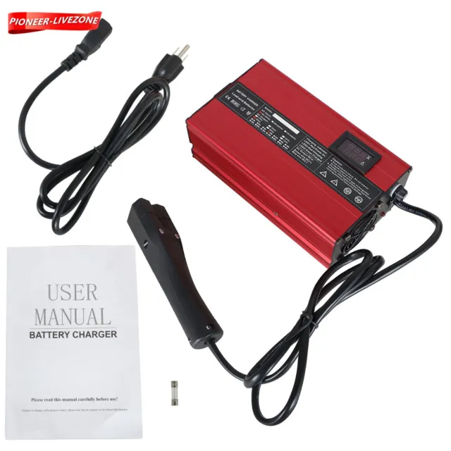 Golf Cart Battery Charger 48V 10A "Triangle" 3 Pin Style Plug for EZGO RXV & TXT
