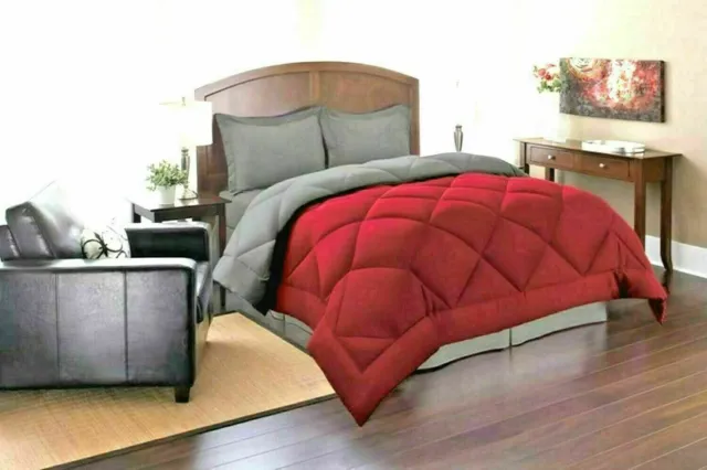 1800 Contare Ultra Morbido Leggero Reversibile Microfibra Letto Comforter Rosso