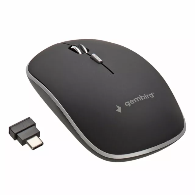 Silent Wireless Optical Mouse with Type C Nano Receiver USB Connection PC/Laptop