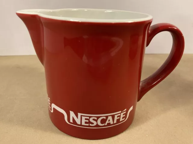 Nescafe Coffee Vintage Milk Jug Red Ceramic Jug @See Description & Photos@