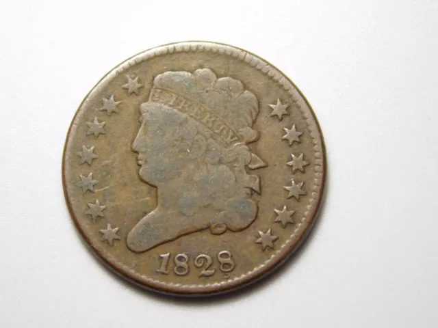 Old Us Coin 1828 Classic Head 13 Stars   1/2 Half Cent